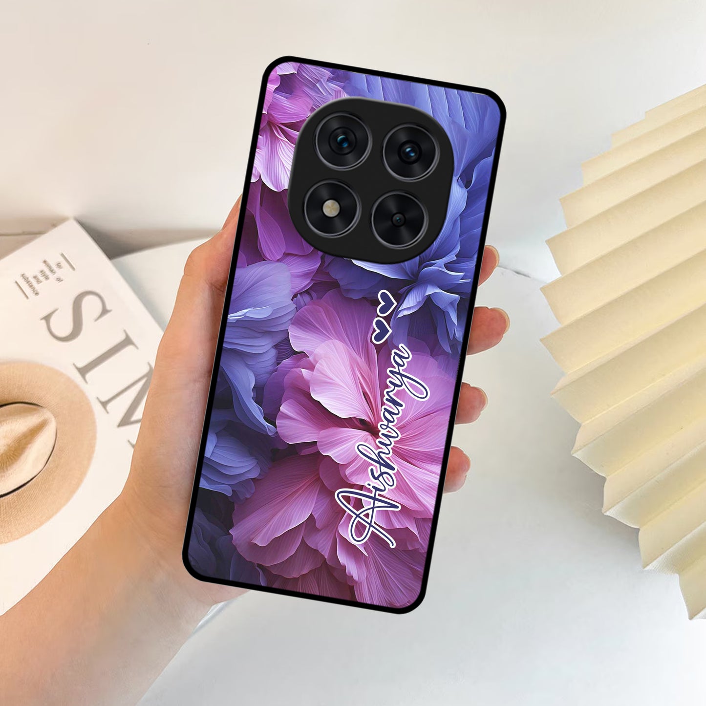 Perfect Customized Floral Glossy Metal Case Cover For Redmi