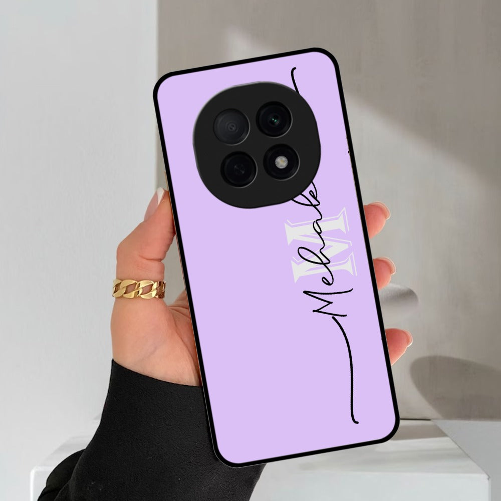 Personalized Initials Lavender Glossy Metal Case Cover For Oppo