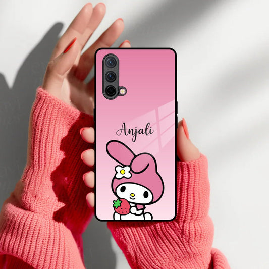 Pink Bunny Glass Case Cover For OnePlus