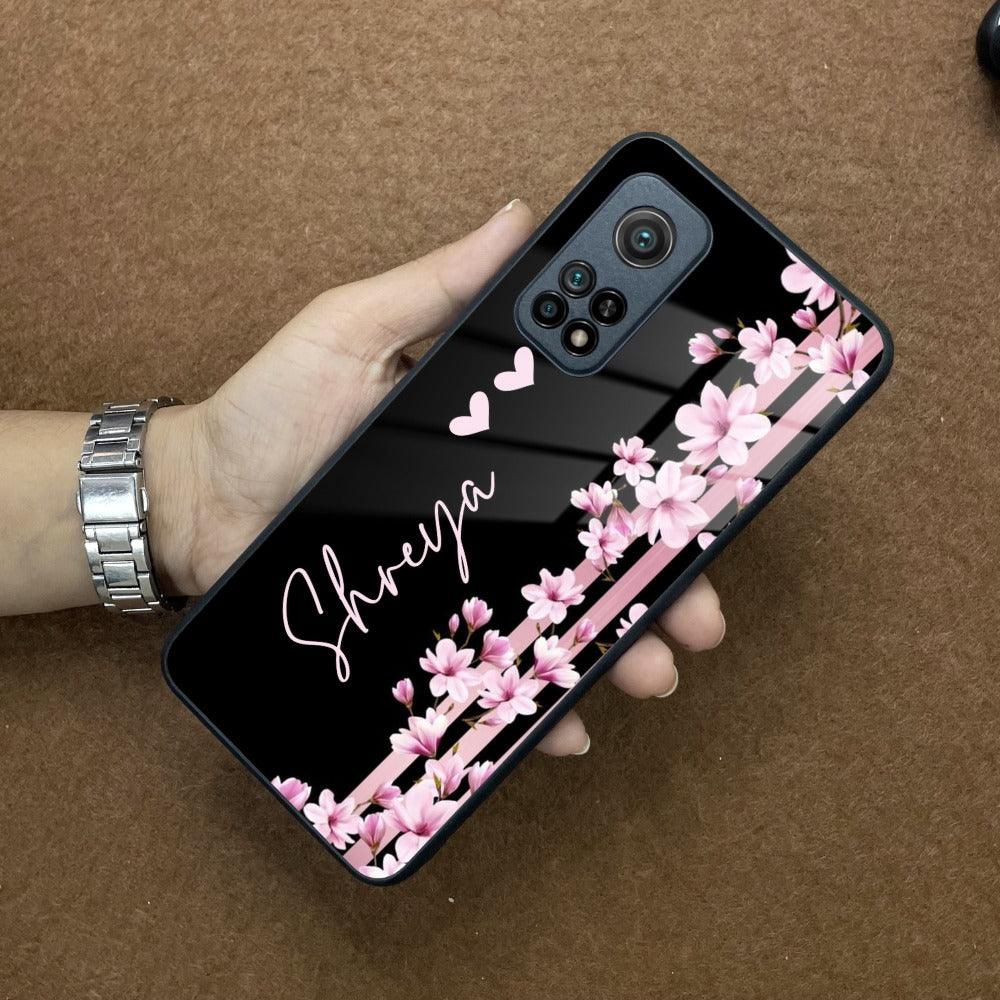 Pink Floral Customize Glass Case Cover For Redmi 12 4G - ShopOnCliQ
