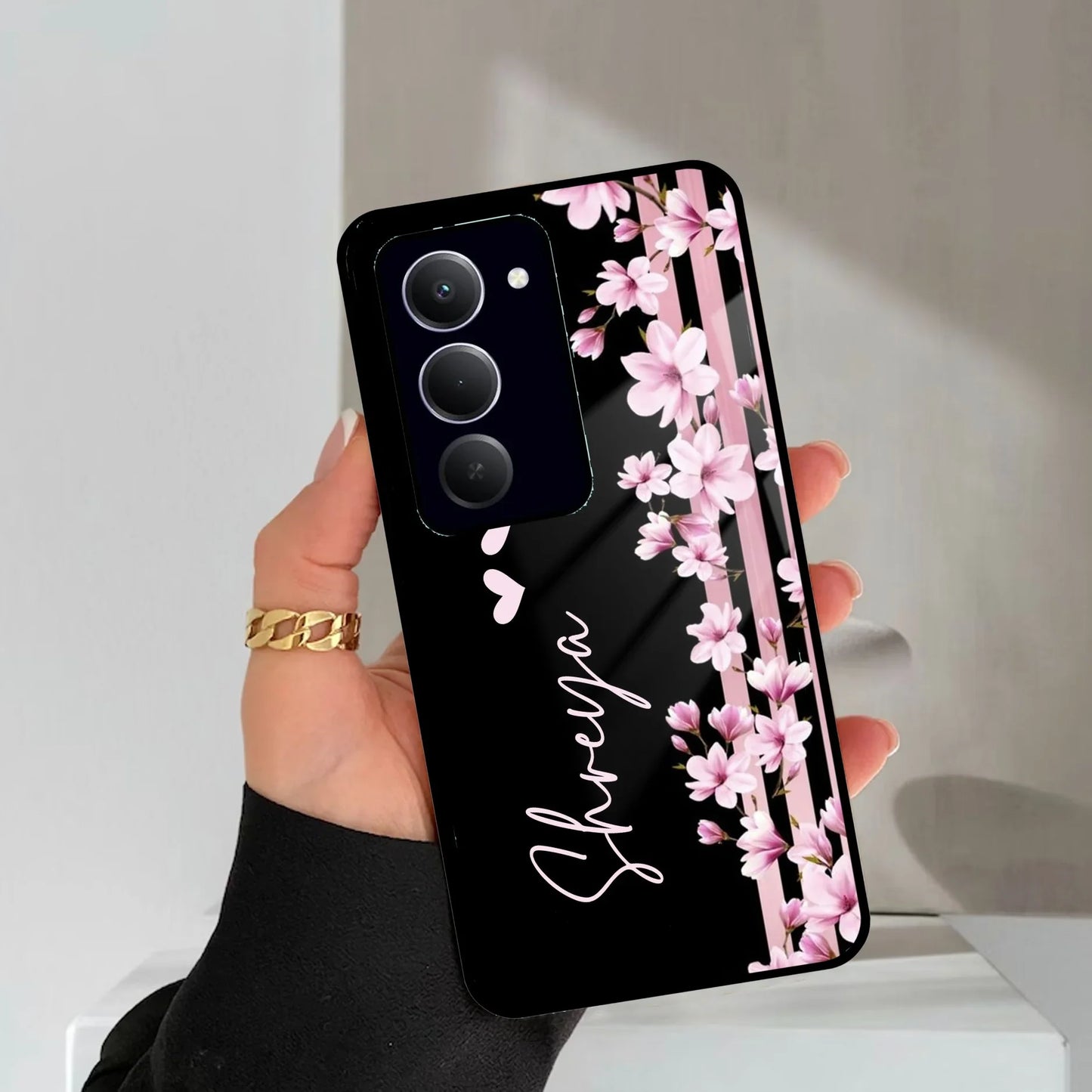 Pink Floral Customize Glass Case Cover For Redmi/Xiaomi - ShopOnCliQ