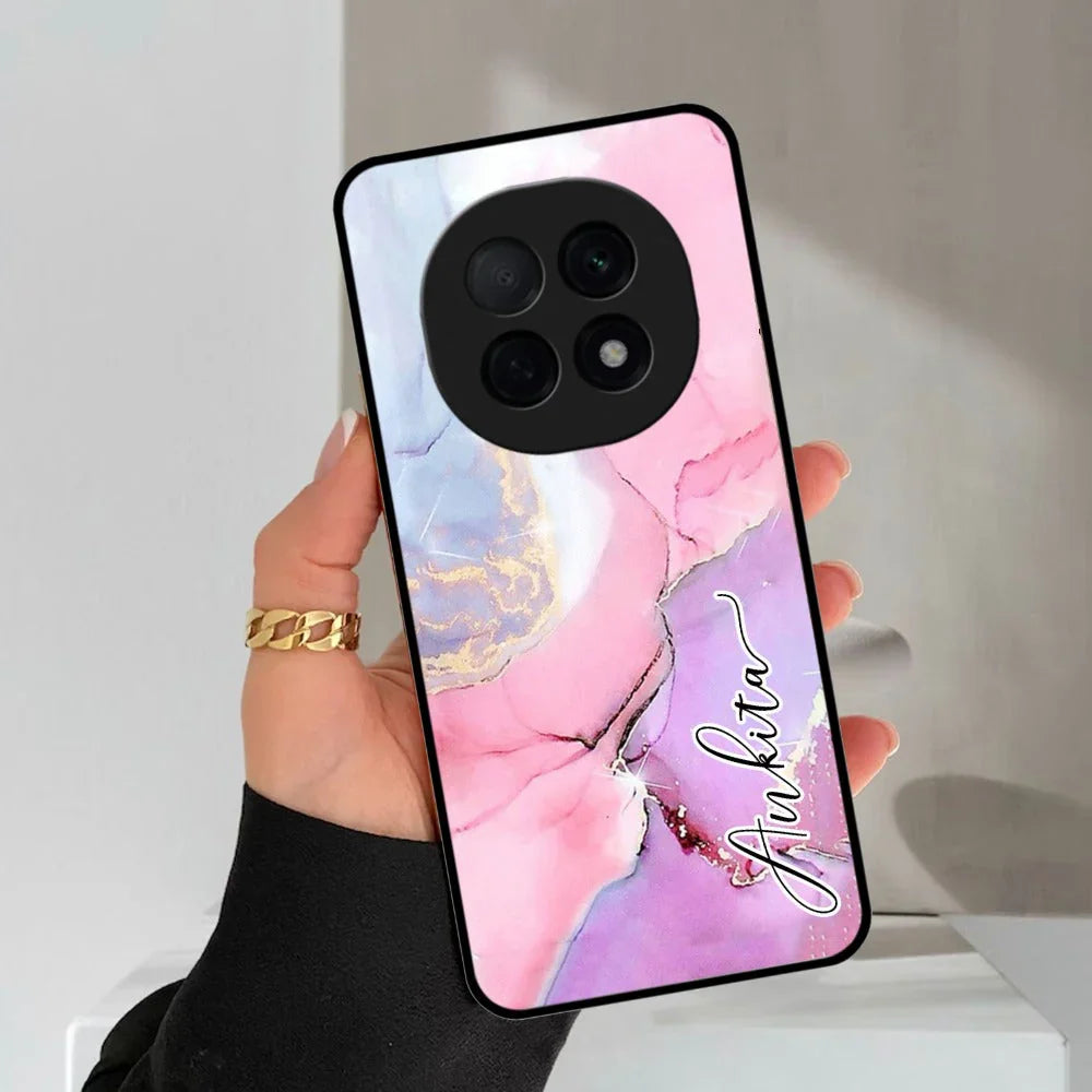 Pink Marble Glossy Metal Case Cover For Oppo - ShopOnCliQ