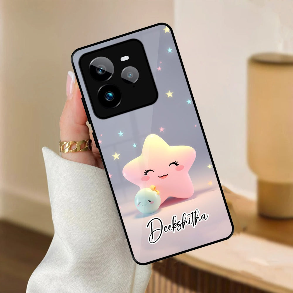 Pink Star Glossy Metal Case Cover For Realme