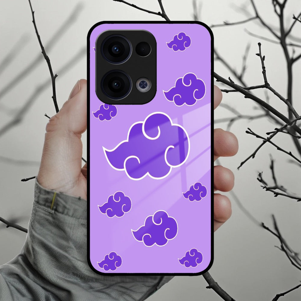 Purple Cloud Mobile Glass Phone Case Cover For Oppo