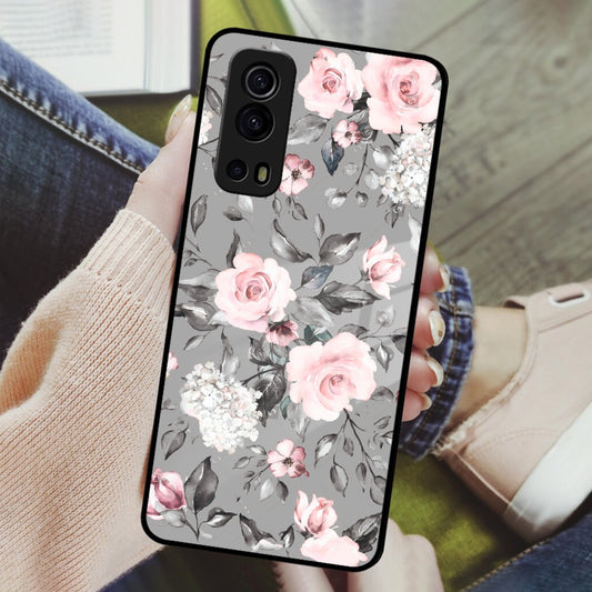 Retro Floral Glossy Glass Case Cover V2 For Vivo