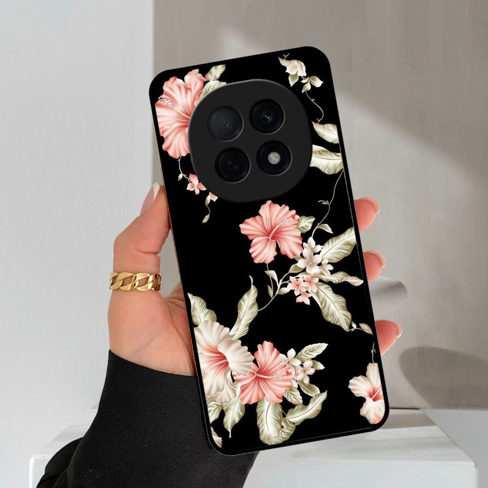 Retro Floral Glossy Metal Case Cover For Oppo