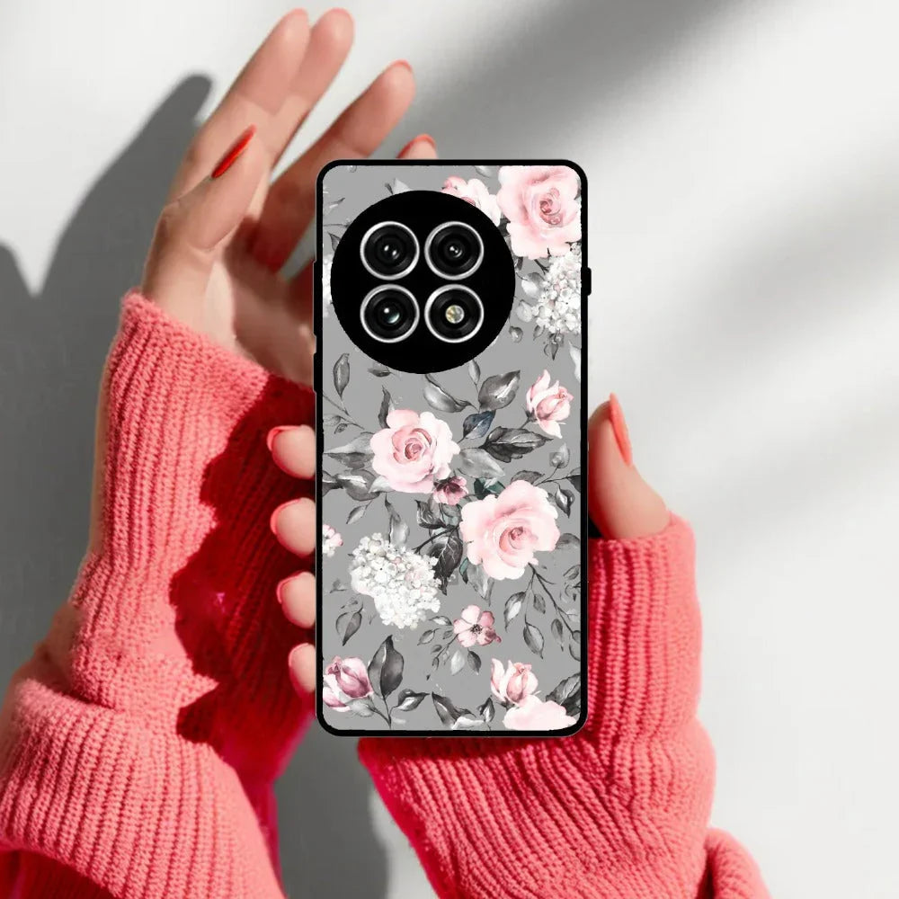 Retro Floral Glossy Metal Case Cover V2 For OnePlus - ShopOnCliQ