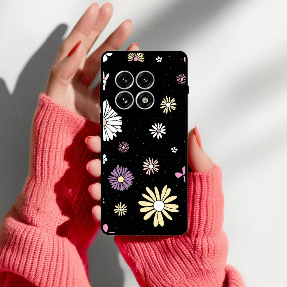 Seamless Floral Glossy Metal Case Cover For OnePlus