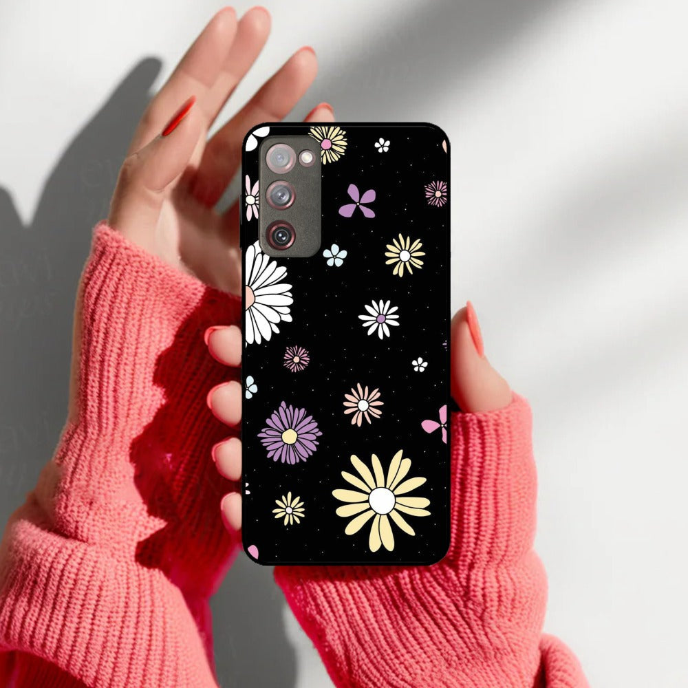 Seamless Floral Glossy Metal Case Cover For Samsung