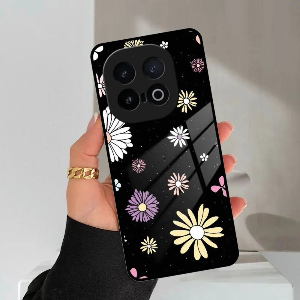 Seamless Floral Print Glass Case Cover For iQOO - ShopOnCliQ