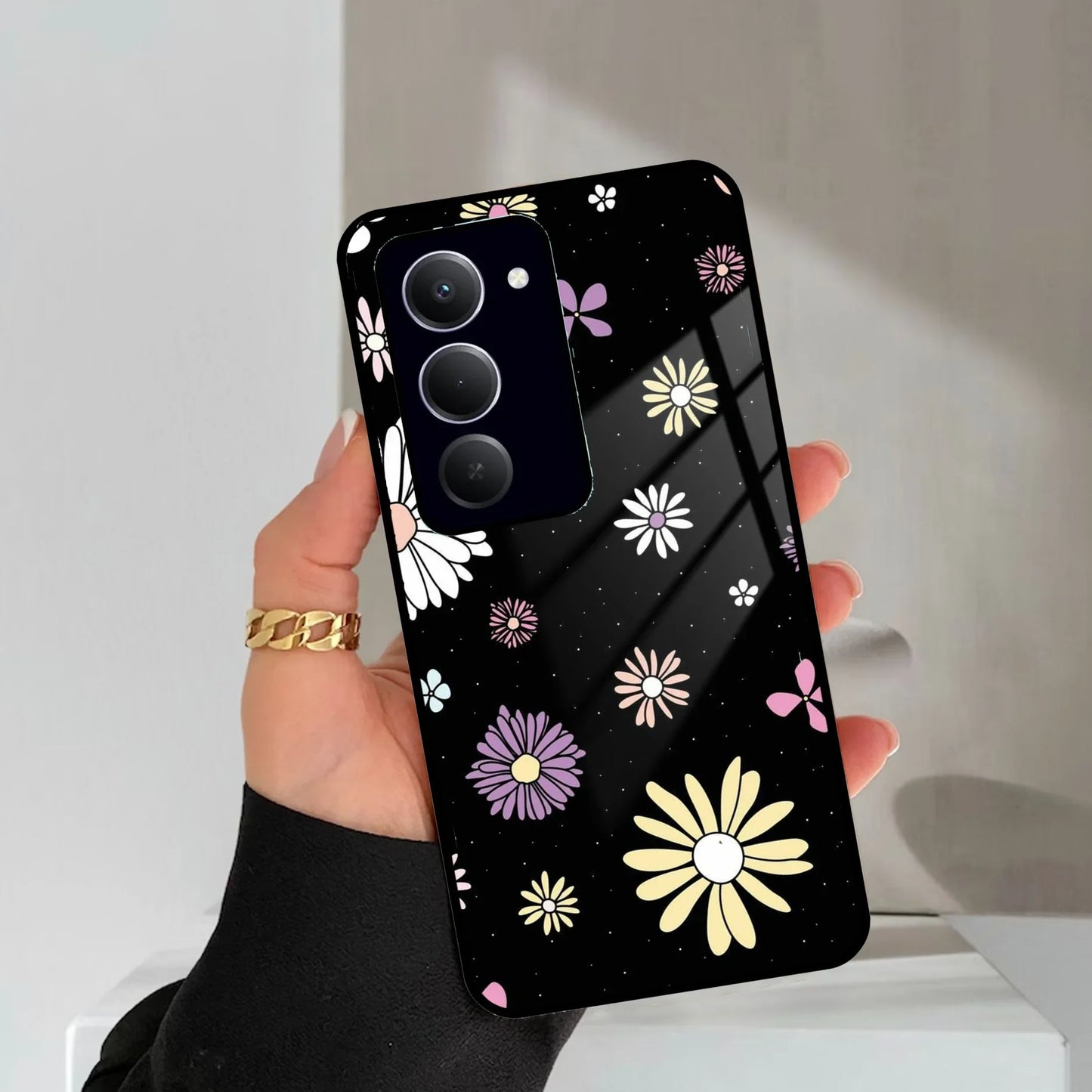 Seamless Floral Print Glass Case Cover For Redmi/Xiaomi - ShopOnCliQ