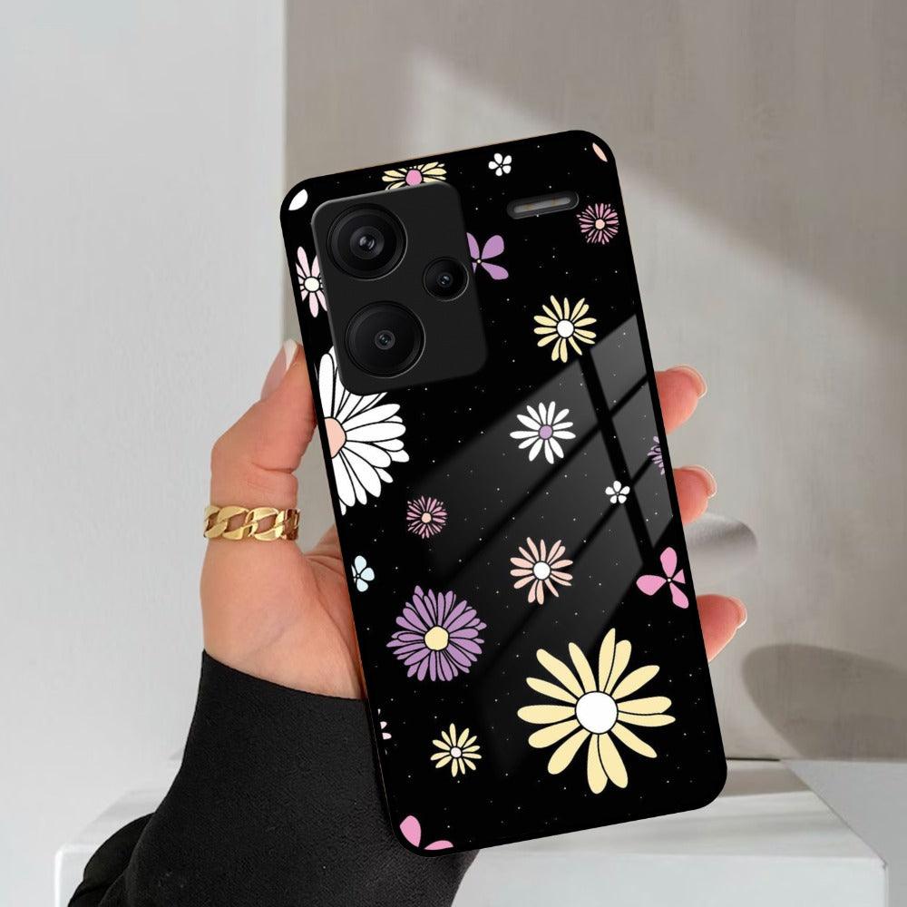 Seamless Floral Print Glass Case Cover For Redmi/Xiaomi