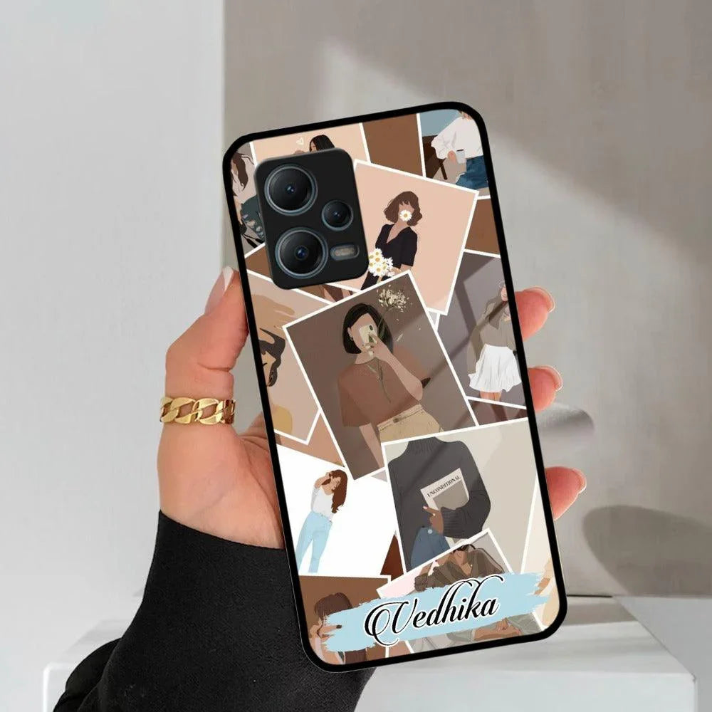 Selfie Girl Collage Glass Case Cover For Poco - ShopOnCliQ