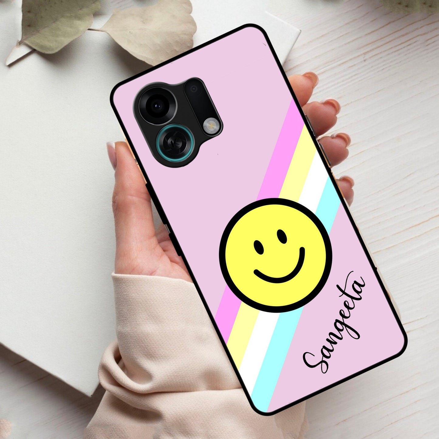 Smiley Glass Case Cover For Oppo