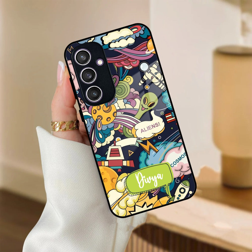 Space Glass Case Cover For Samsung