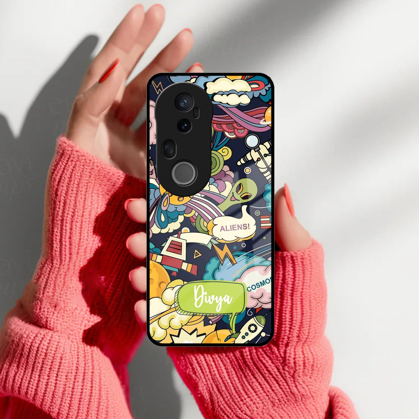 Space Glass Case Cover For Vivo