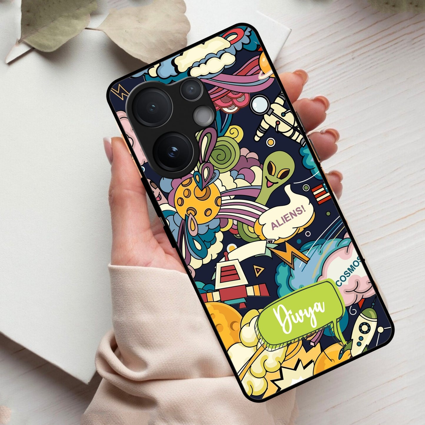 Space Glass Case Cover For Vivo