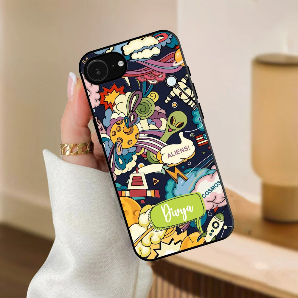 Space Glossy Metal Case Cover For iPhone