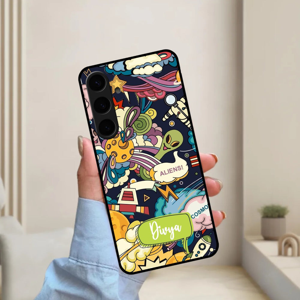 Space Glossy Metal Case Cover For Samsung