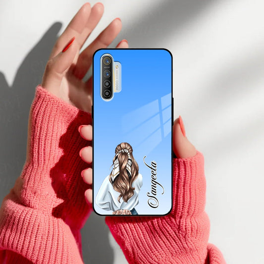 Styles Girl Customize Name Glass Case For Realme/Narzo
