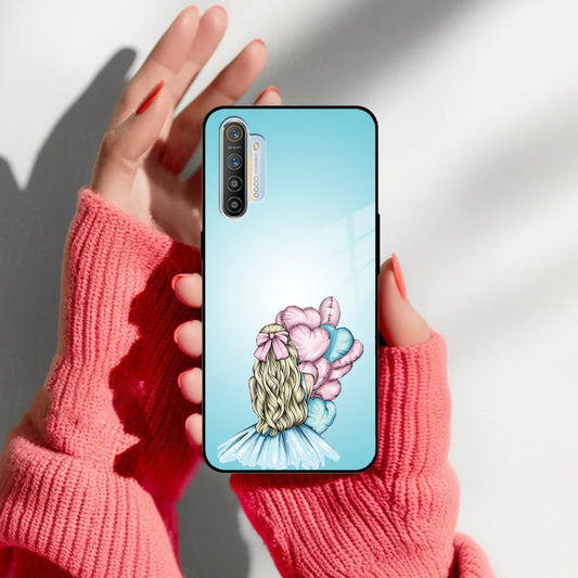 Styles Girl With Balloon Glass Case For Realme/Narzo