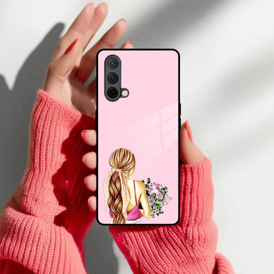 Styles Girl With Flower Glass Case For OnePlus - ShopOnCliQ