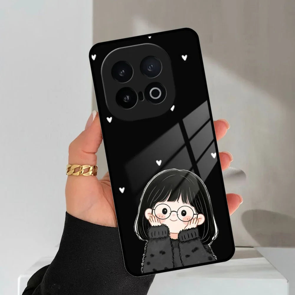 Sweet Blush Girl Glass Case Cover For iQOO - ShopOnCliQ