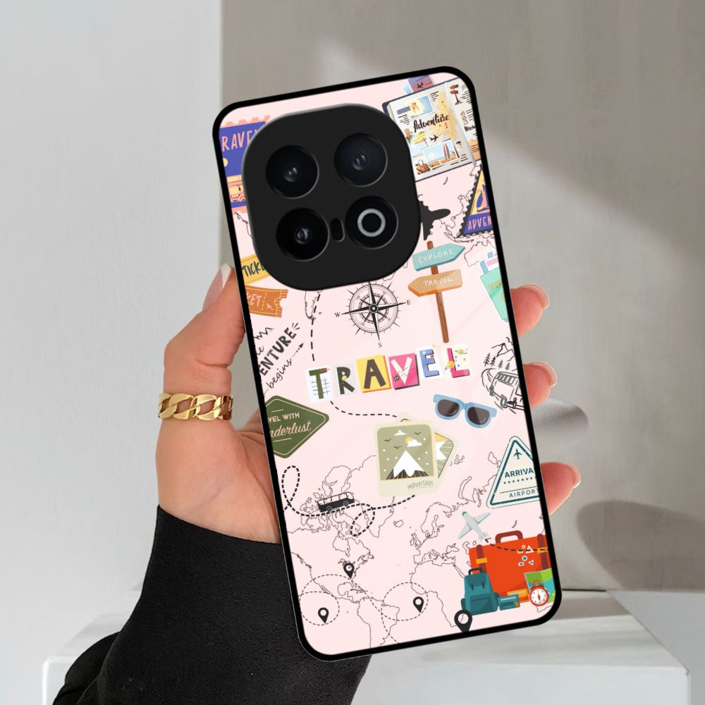 Travelogue Treasures Glass Case Cover For iQOO