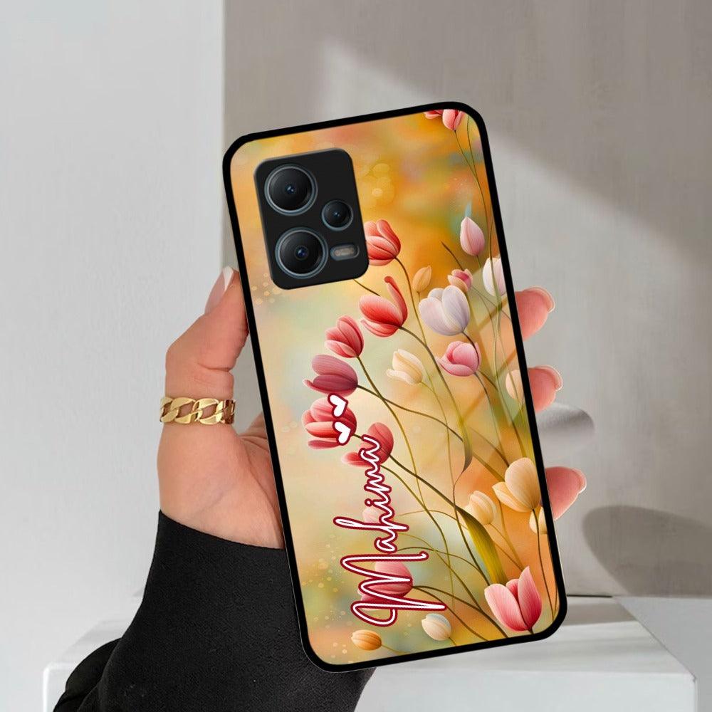 Tulip Floral Glass Case Cover For Poco