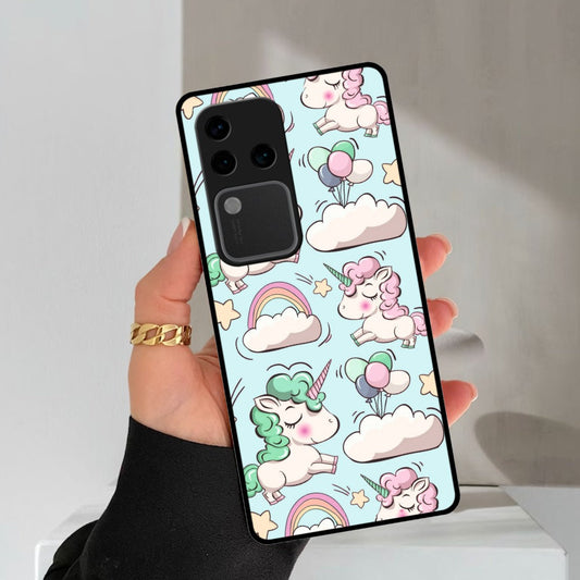 Unicorn Print Glossy Metal Case Cover For Vivo