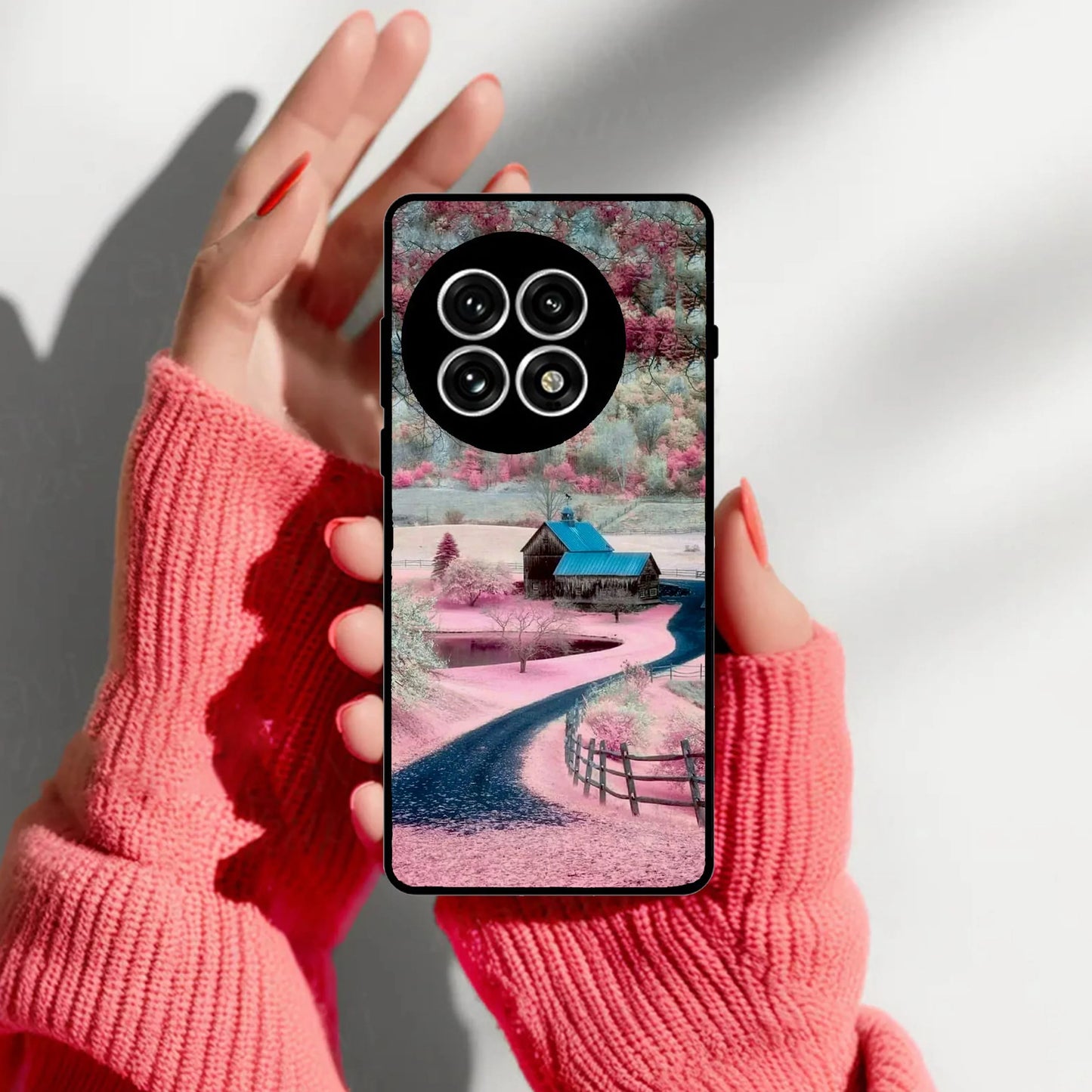 Village Scenery Glossy Metal Case Cover For OnePlus - ShopOnCliQ