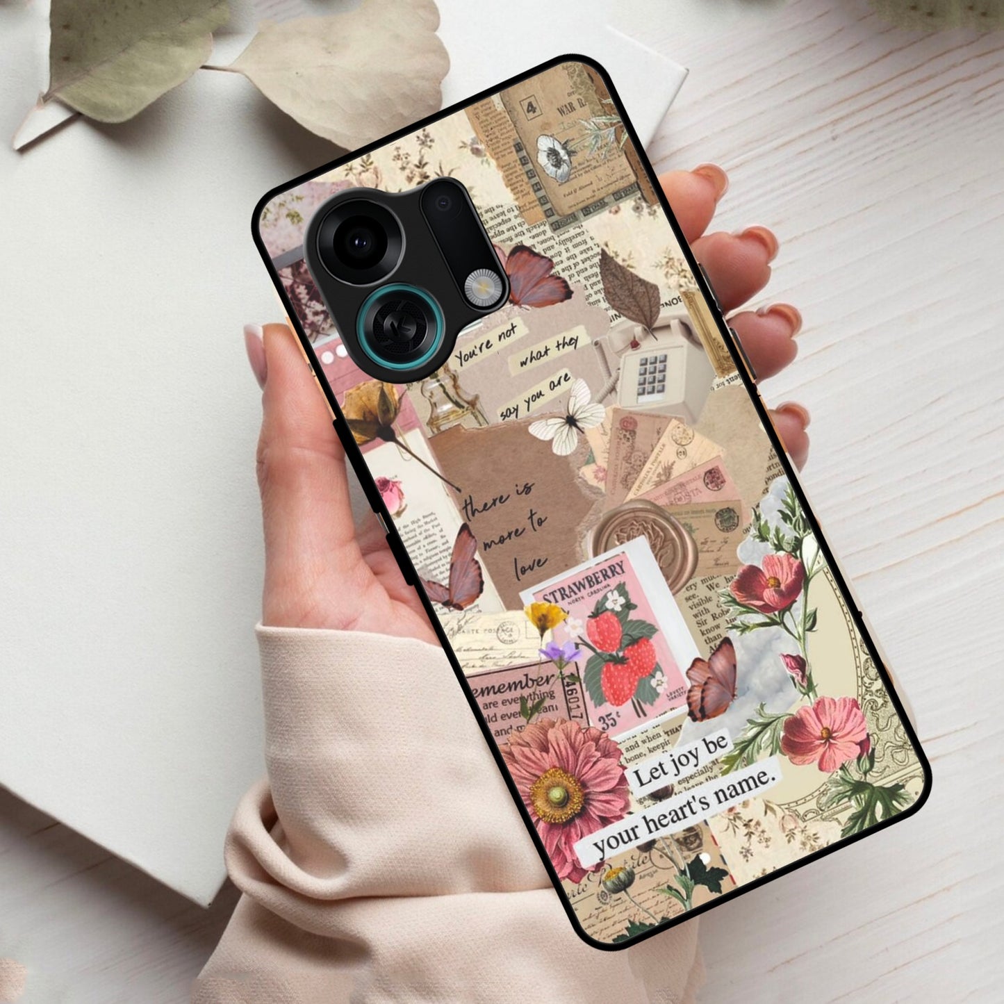 Vintage Vibes Glass Case Cover For Oppo