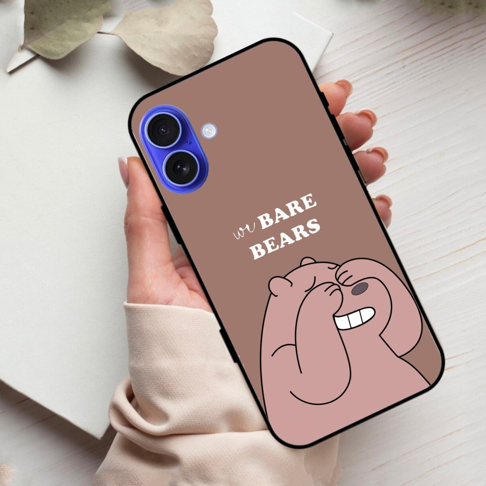 We Bare Bears Brown Glossy Metal Case Cover For iPhone