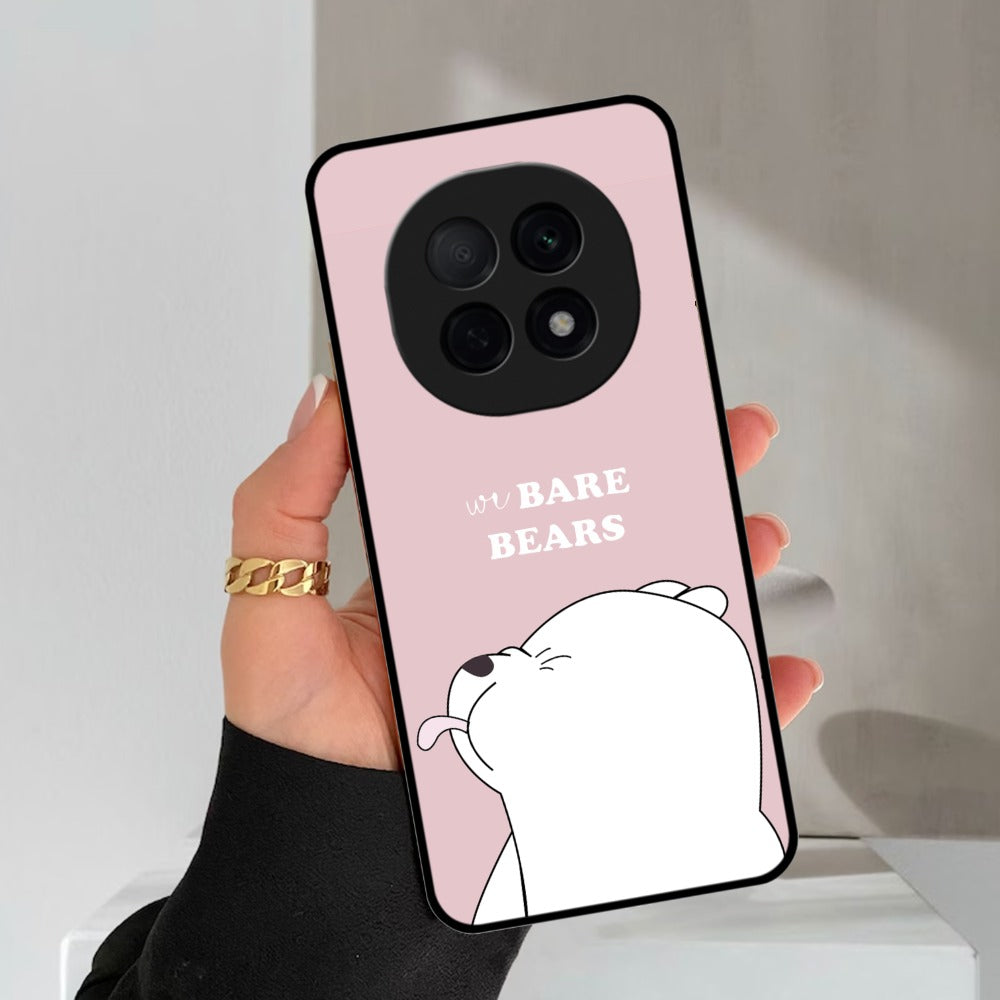 We Bare Bears Pink Glossy Metal Case Cover For Oppo