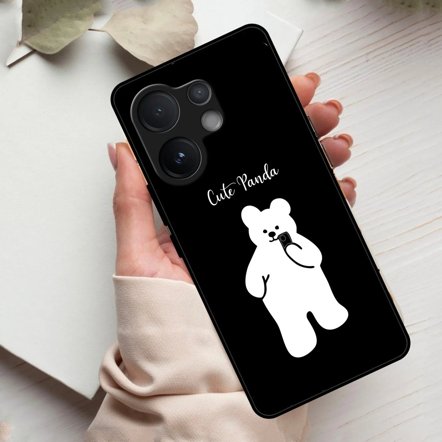 White Panda Glass Case Cover For Vivo - ShopOnCliQ