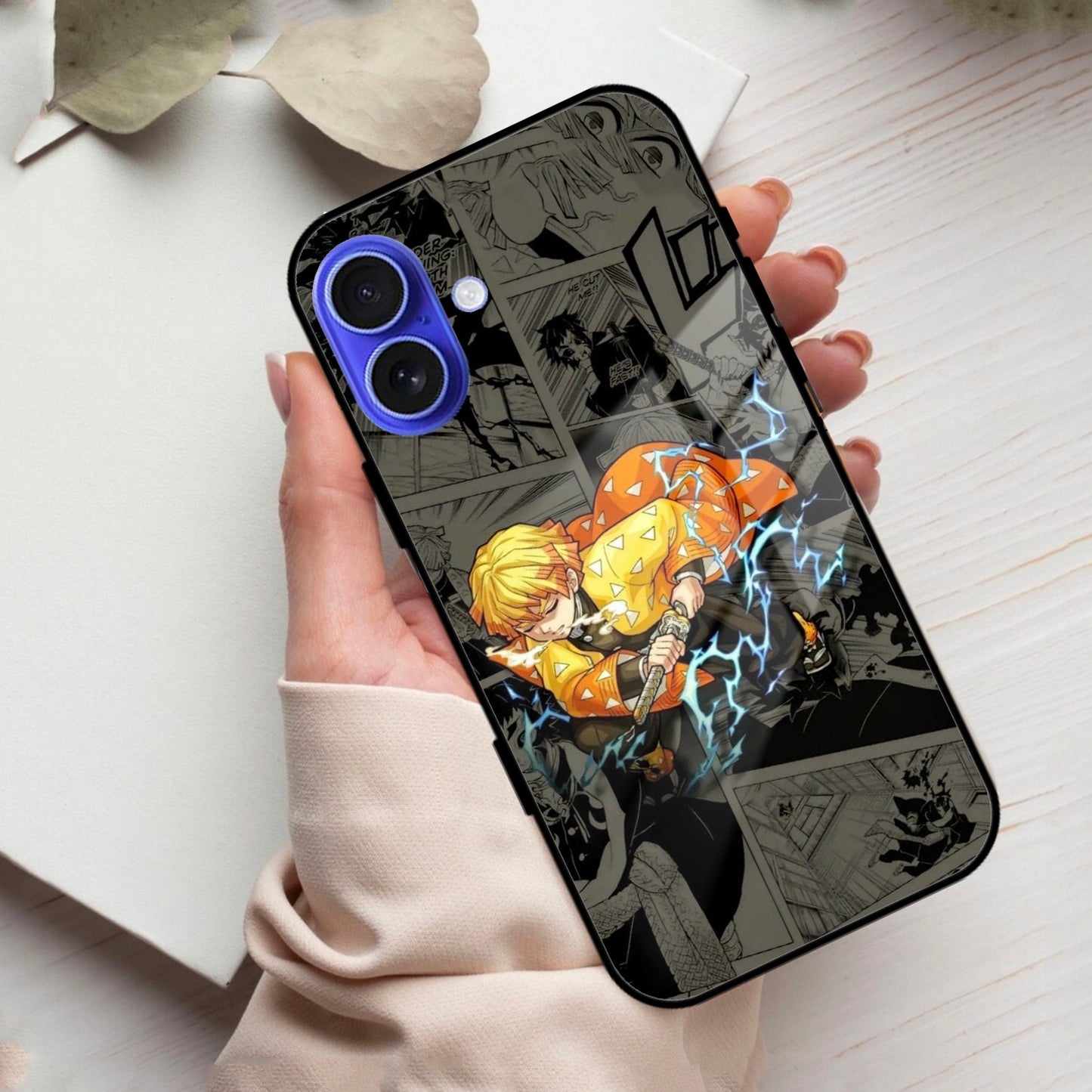 Zenitsu Manga Glass Case Cover For iPhone