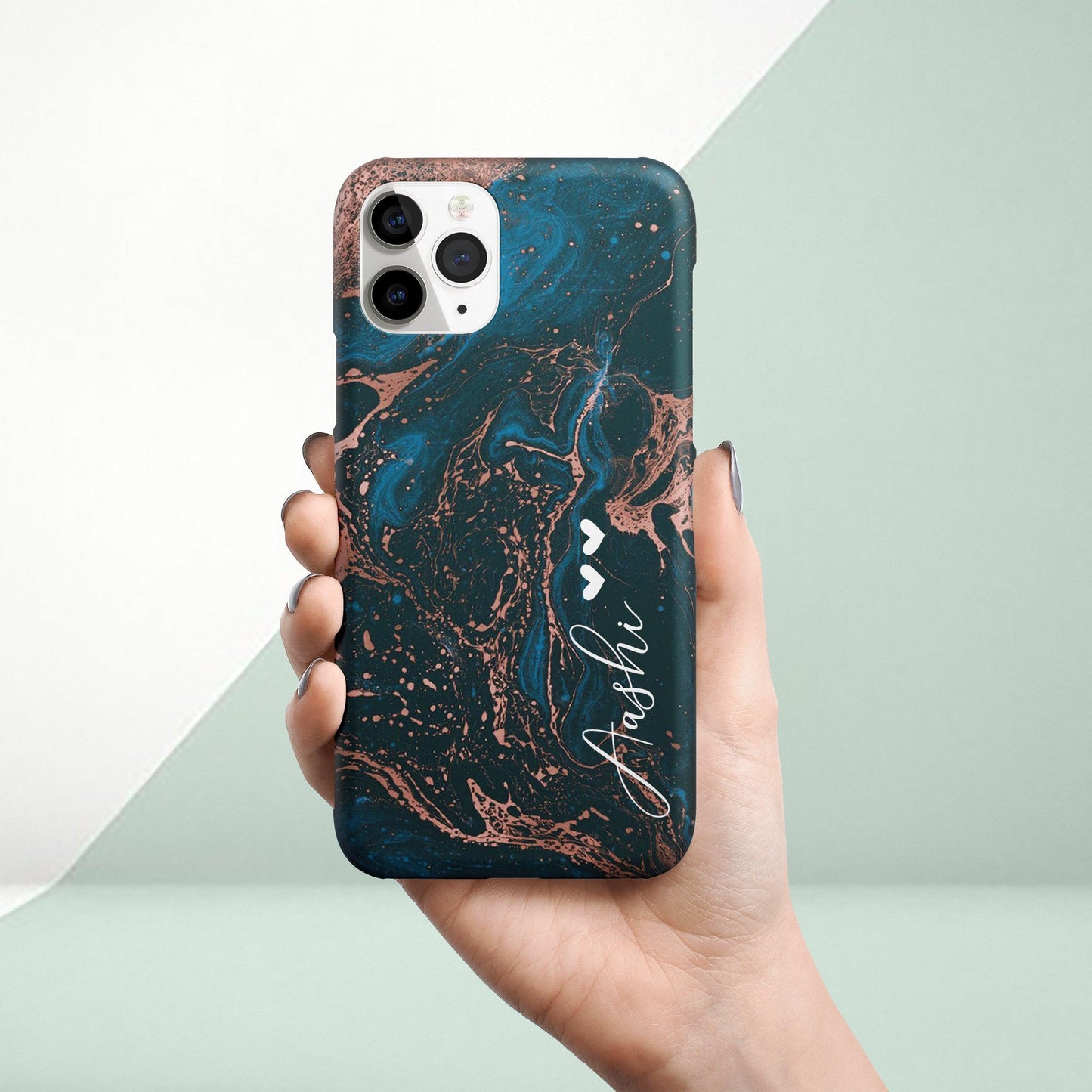 Dark Blue Marble Print Phone Case Cover