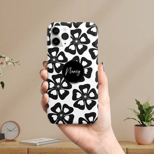 Grid Retro Floral Slim Phone Case Cover For Samsung