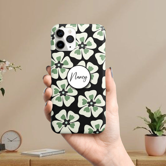 Grid Retro Floral Slim Phone Case Cover For Samsung