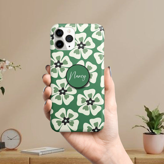 Grid Retro Floral Slim Phone Case Cover For Oppo