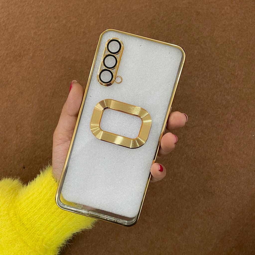 Transparent Fashion Ring Logo Cut And Lens Protection Back Case Cover For OnePlus (Golden) ShopOnCliQ
