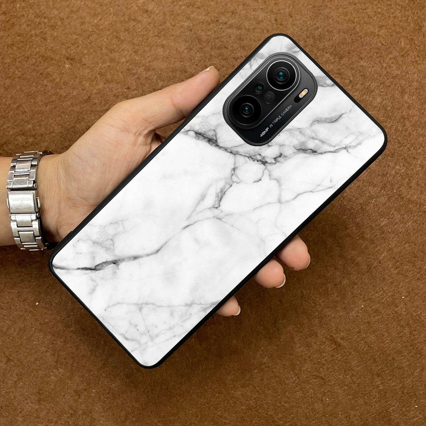 White Marble Patter  Glass Case Cover for Redmi/Xiaomi ShopOnCliQ