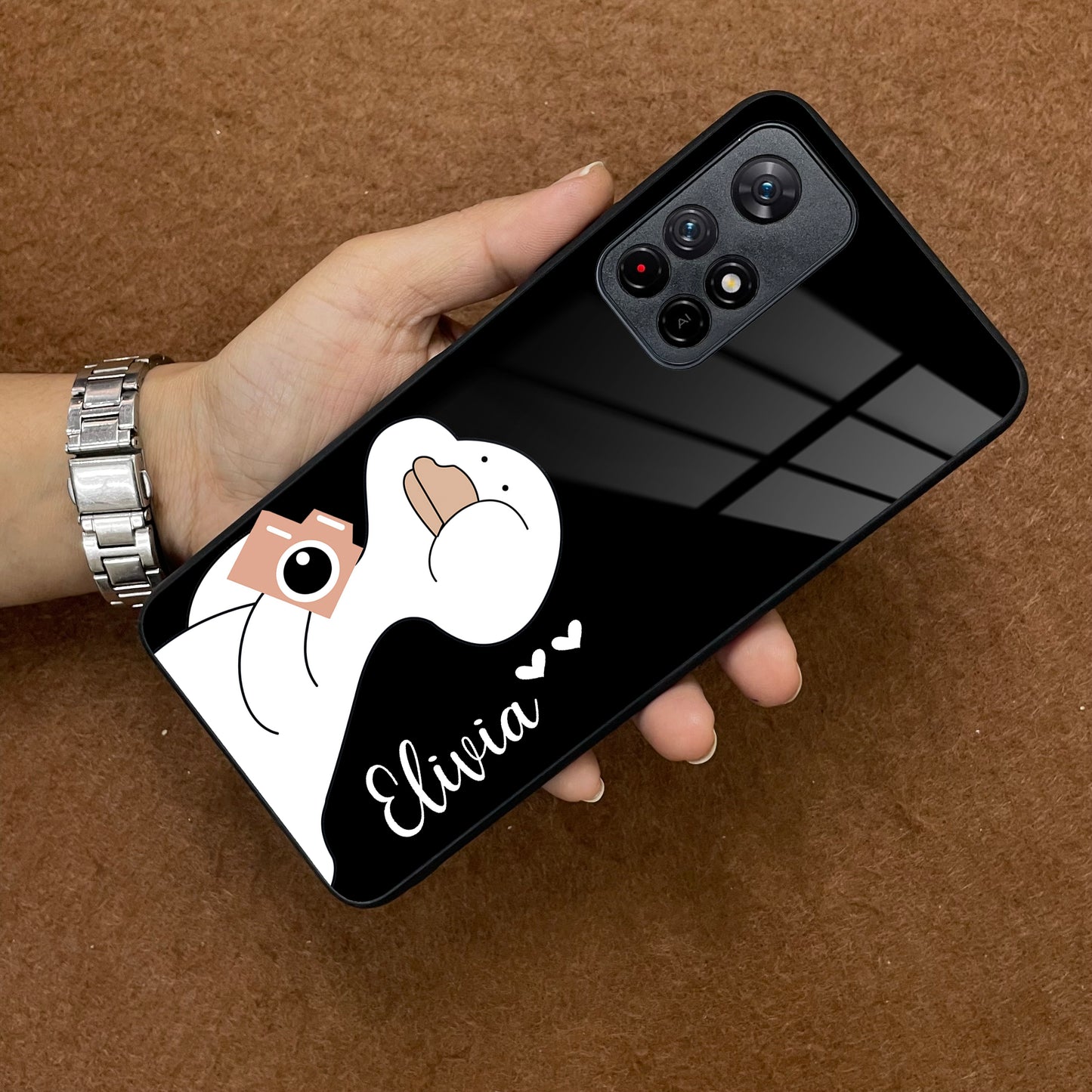 White Duck Glass Case Cover For Redmi/Xiaomi