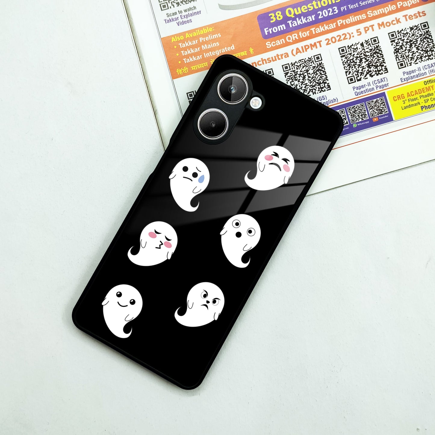Cute Ghost Glass Case Cover For Realme/Narzo