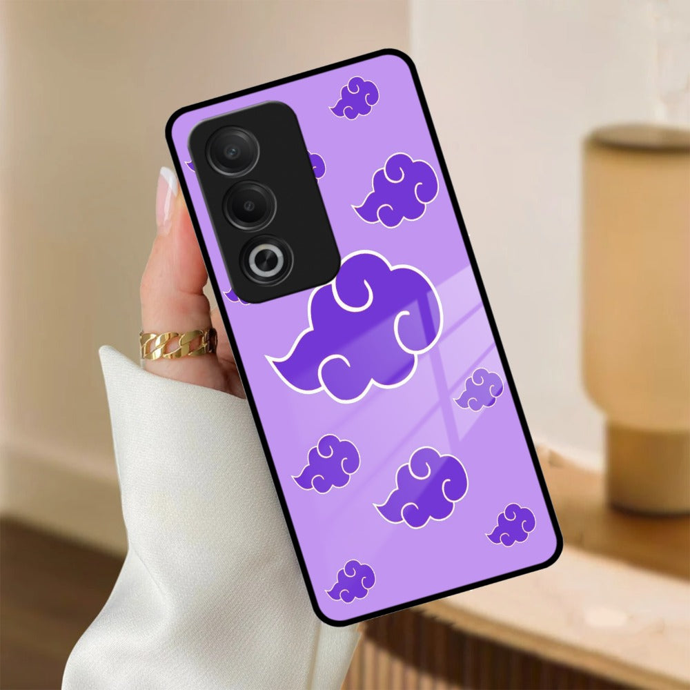 Purple Cloud Mobile Glass Phone Case Cover For Oppo