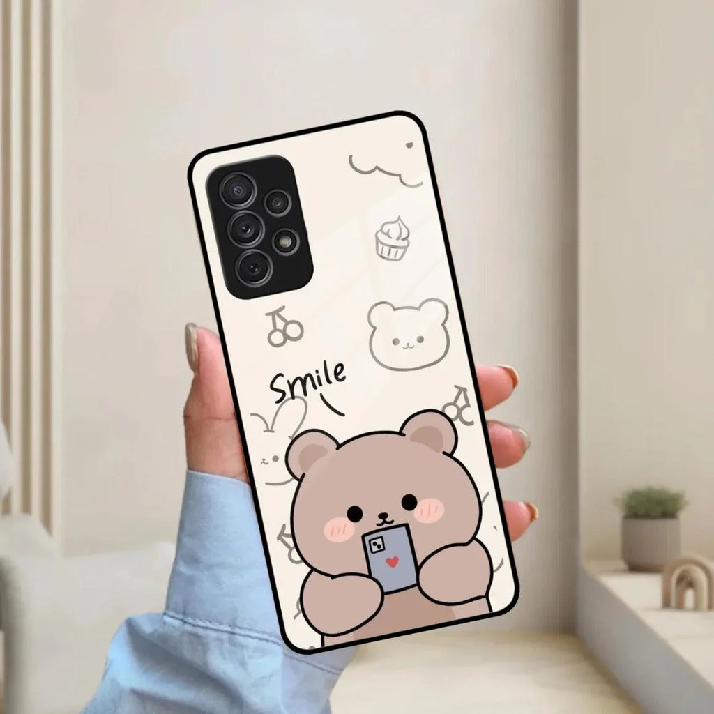 Cute Bear Glossy Metal Case Cover For Samsung - ShopOnCliQ