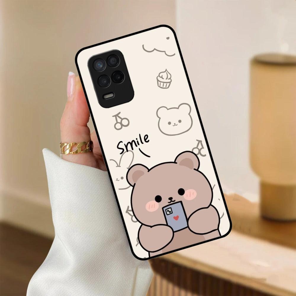 Cute Bear Glossy Metal Case Cover For Realme - ShopOnCliQ