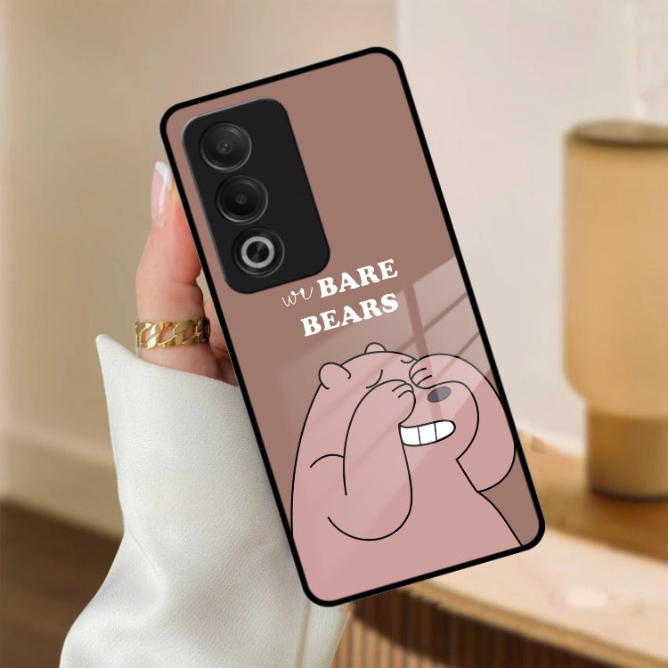 We Bare Bears Brown Glossy Metal Case Cover For Oppo