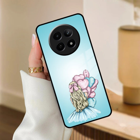 Styles Girl With Balloon Glass Case For Realme/Narzo