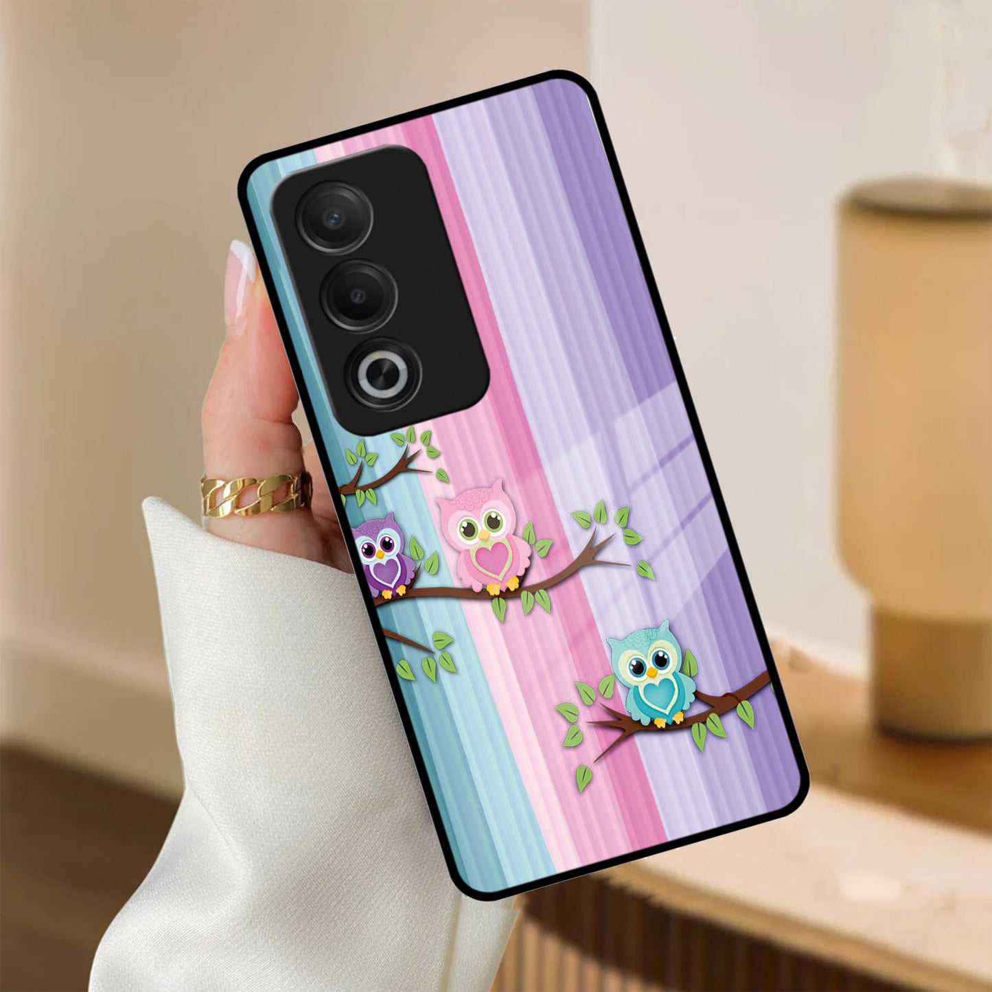 Owl Glossy Metal Case Cover For Oppo - ShopOnCliQ